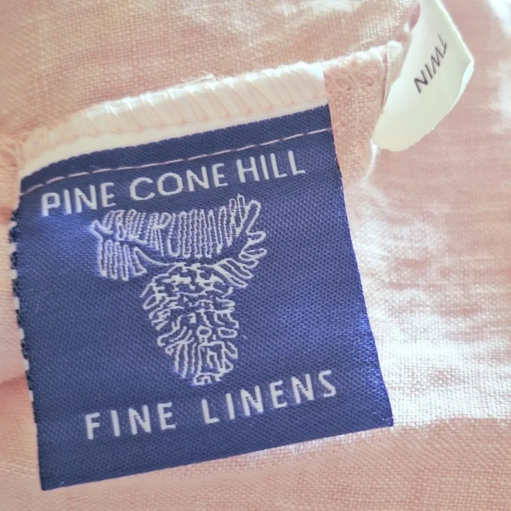 Annie Selke Pine Cone Hill 100% Fine Linen Duvet Cover Twin Pale Blush Pink